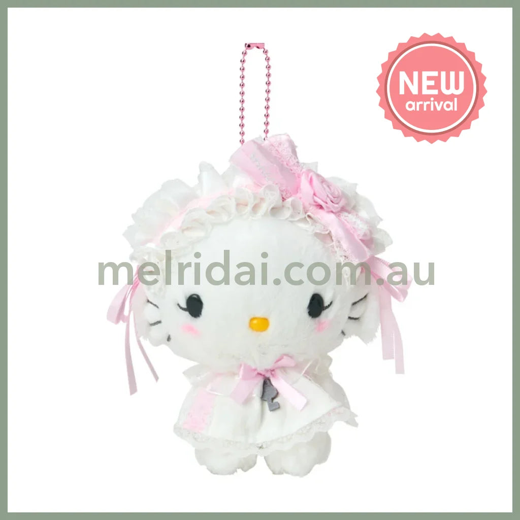 SANRIO | Charmmy Kitty Plush Mascot Holder Keychain Bag Charm 125×80×150mm (White Frill Design)