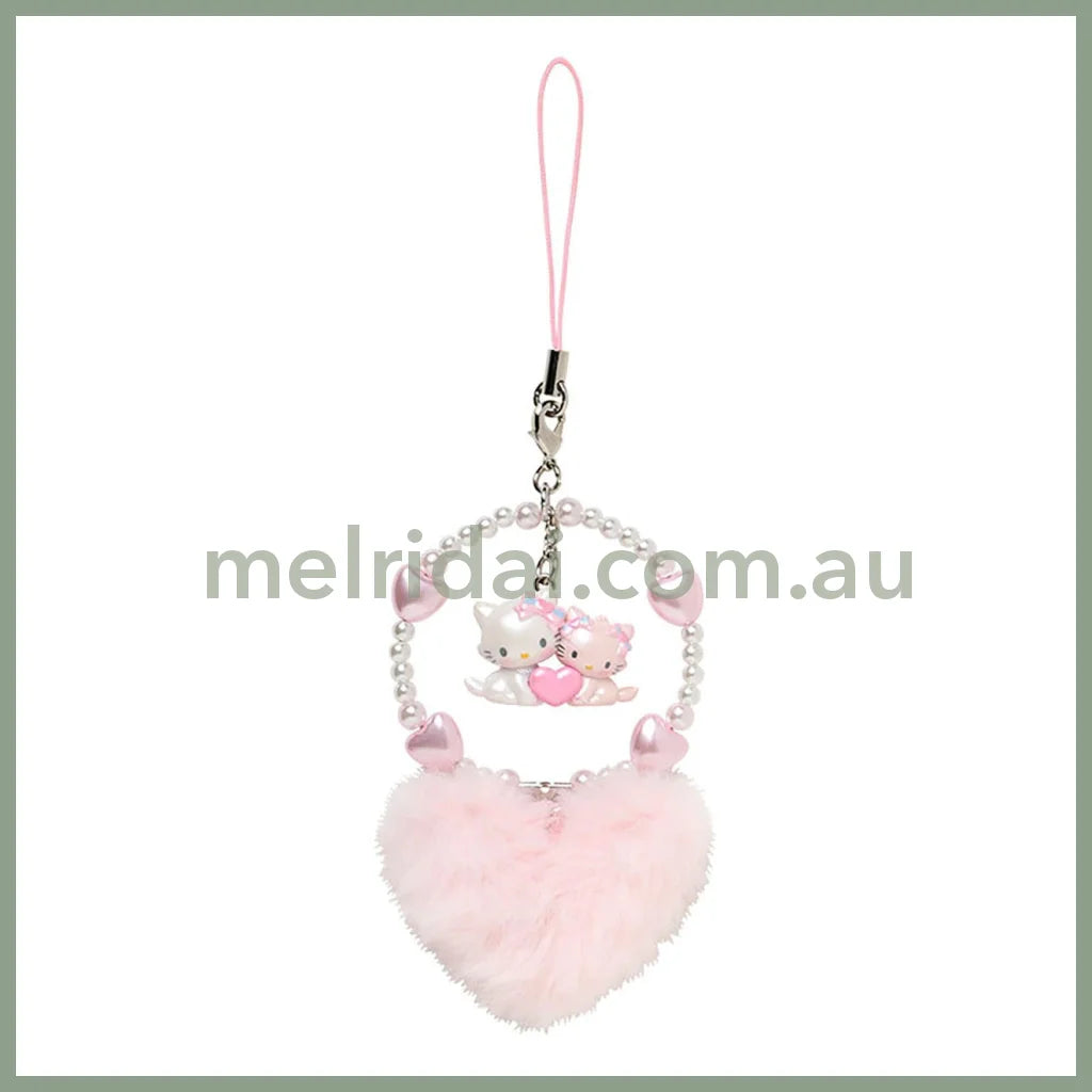 Sanrio | Charmmy Kitty Strap Phone Charm 5.3×2×17Cm (Heisei-Born Character Fluffy Heart)
