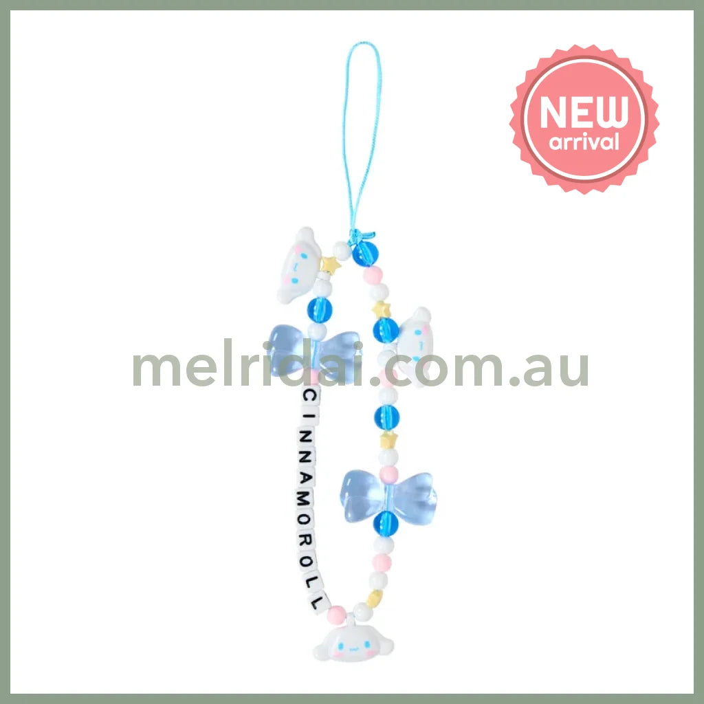 SANRIO | Cinnamoroll Bead Strap with Mascot Phone Strap 50×8×160mm (Ribbon)