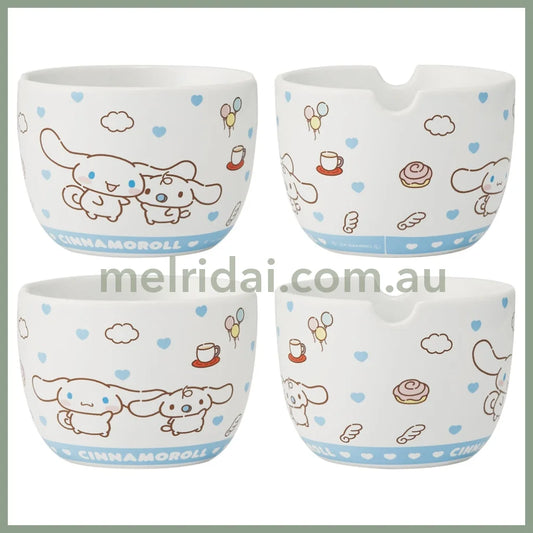 SANRIO | Cinnamoroll Ceramic Bowl 600ml and Bamboo chopsticks Set 21cm (Bowl - Dishwasher Safe)