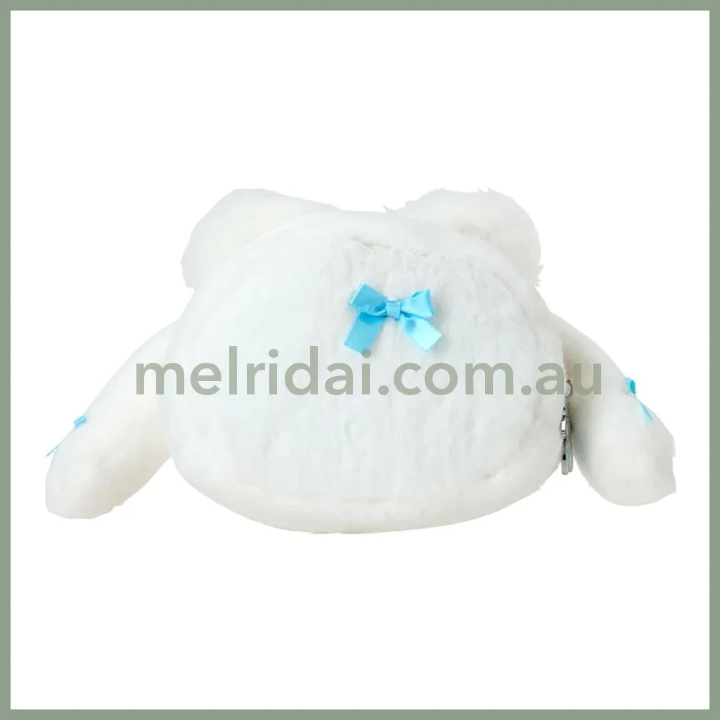 SANRIO | Cinnamoroll Face-shaped Pouch 22.1 x 13.3 x 8.7cm (White Cat Ballerina)