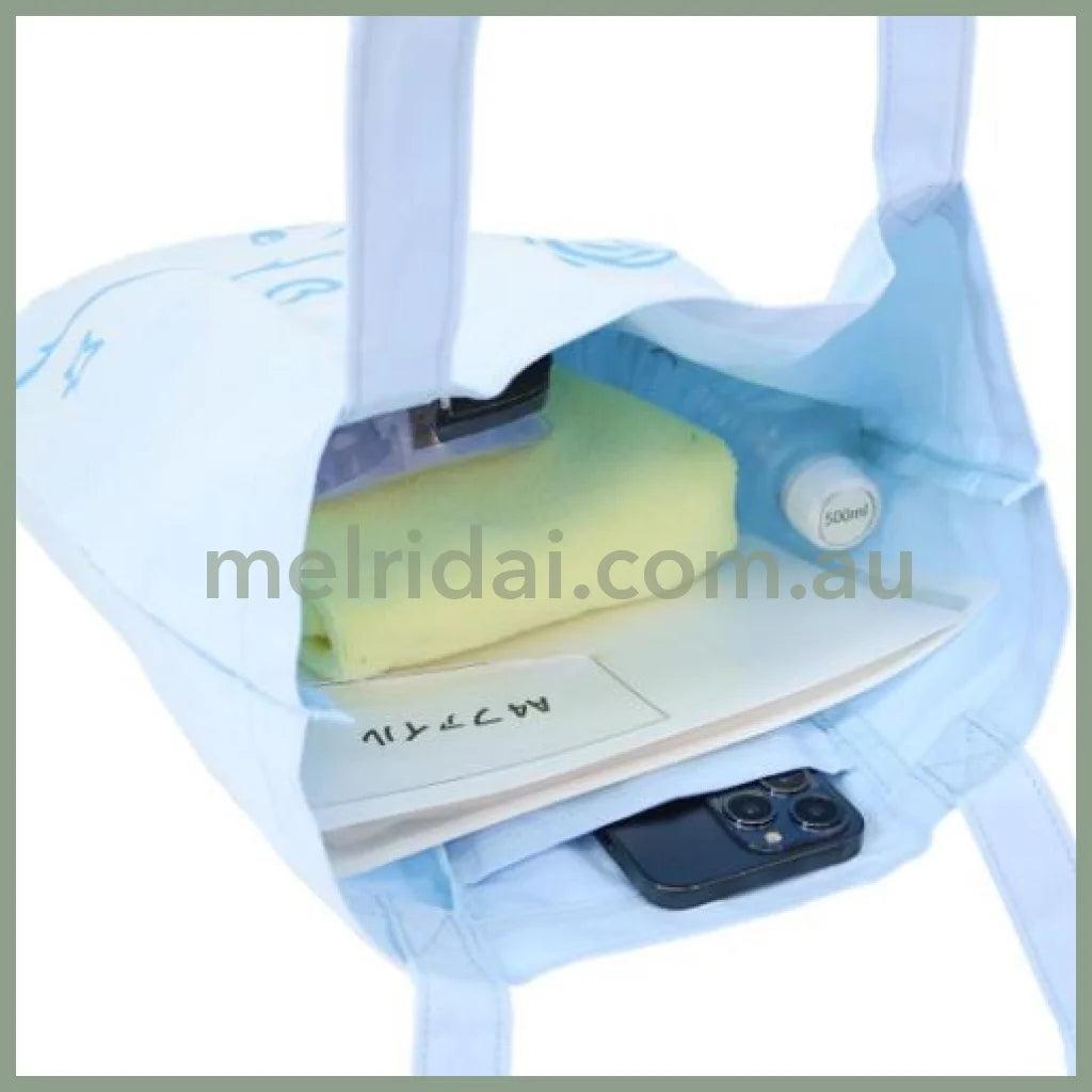 SANRIO | Cinnamoroll Foldable Tote Bag With Pouch Carabiner (Heart pounding Memories Heisei Retro)