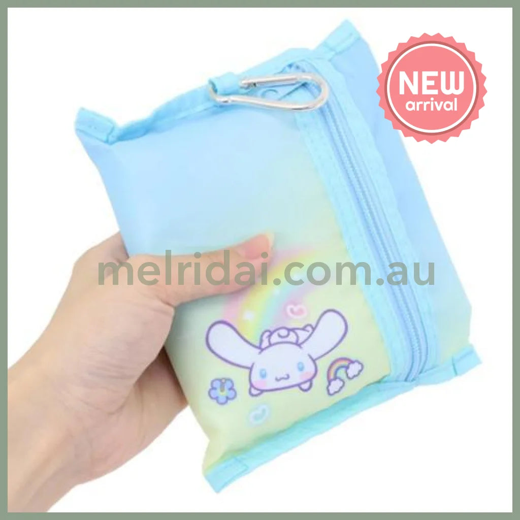SANRIO | Cinnamoroll Foldable Tote Bag With Pouch Carabiner (Heart pounding Memories Heisei Retro)