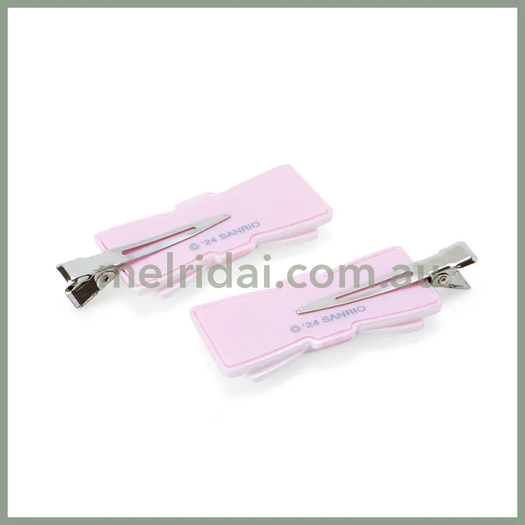 SANRIO | Cinnamoroll Hair Clip 2pcs Set 5 x 2 x 1cm (Quilt Ribbon)