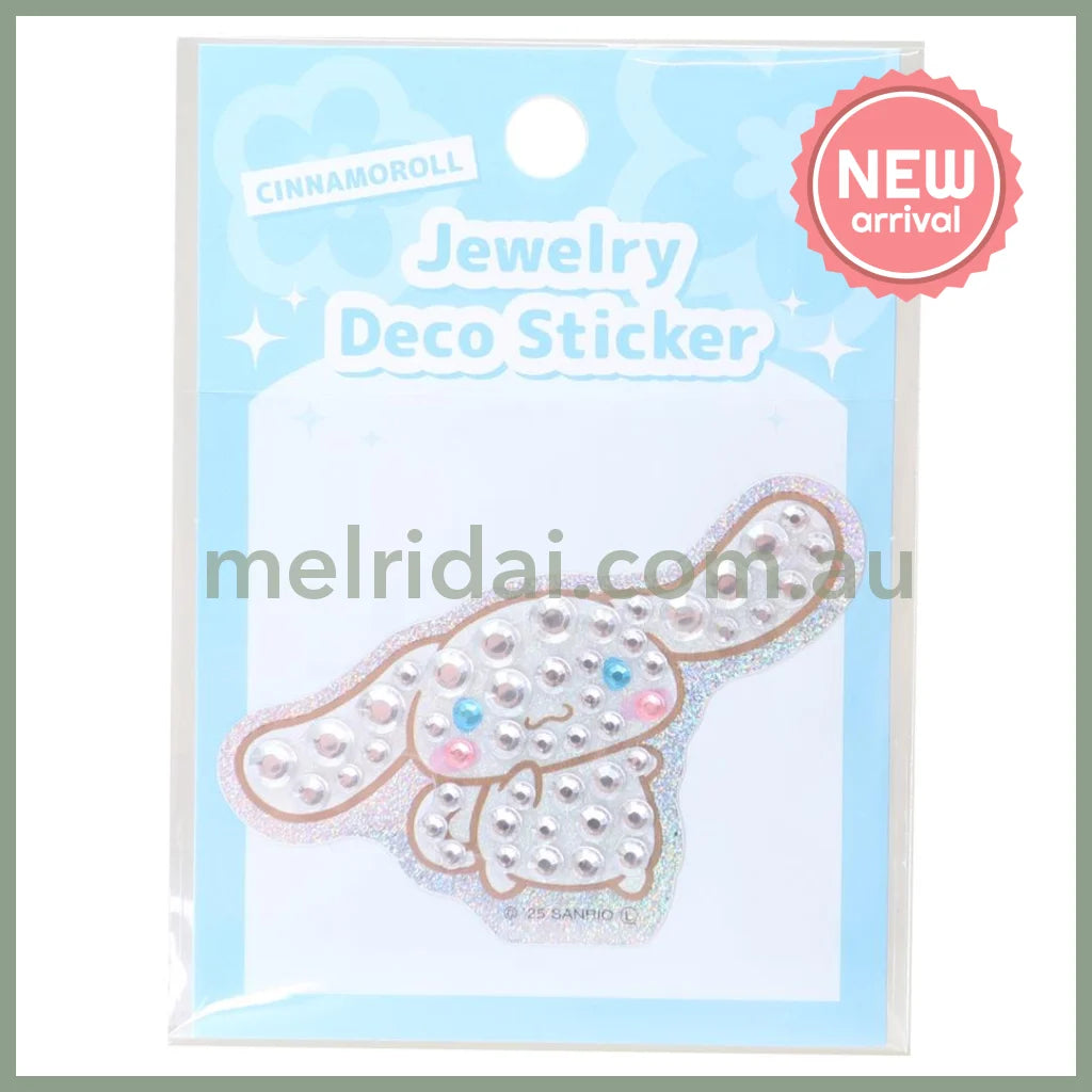 SANRIO | Cinnamoroll Jewelry Deco Sticker 65×73×5mm (Gogo Gal Collection Glitter)