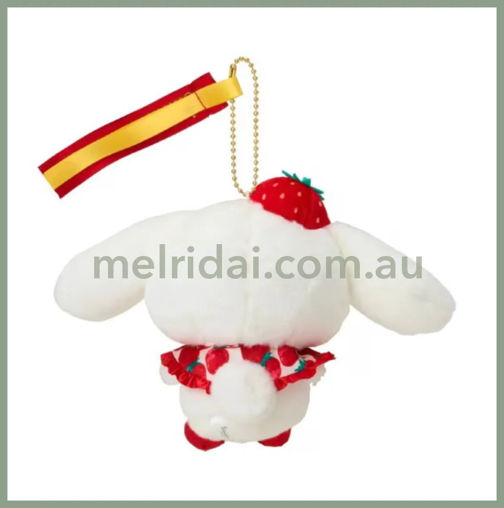 SANRIO | Cinnamoroll Mascot Holder Plush Keychain W11×D7×H15.5cm (Strawberry News 50th Anniversary)