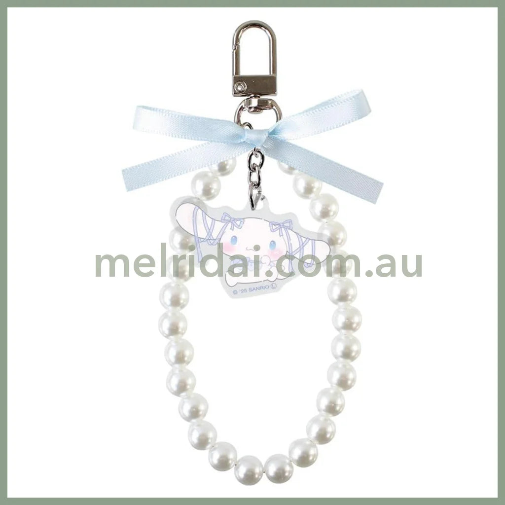 SANRIO | Cinnamoroll Ribbon Pearl Keychain Phone Strap 9 x 82 x 157mm (Ballet Core)
