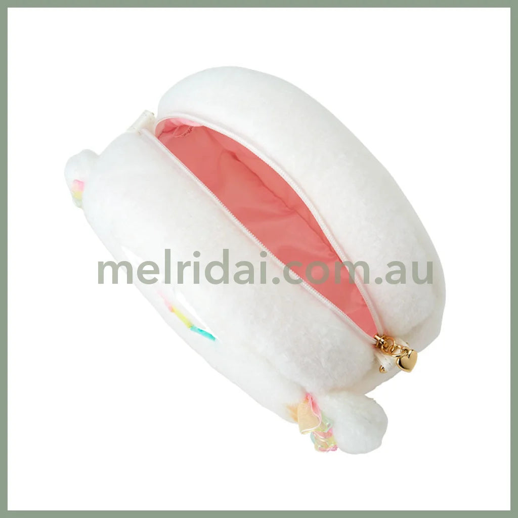 Sanrio | Cogimyun Face-Shaped Pochette Plush Shoulder Bag 23×9×14Cm (Angel Play Party)