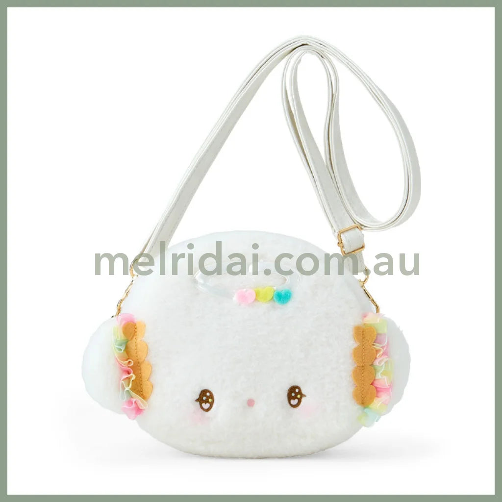 Sanrio | Cogimyun Face-Shaped Pochette Plush Shoulder Bag 23×9×14Cm (Angel Play Party)