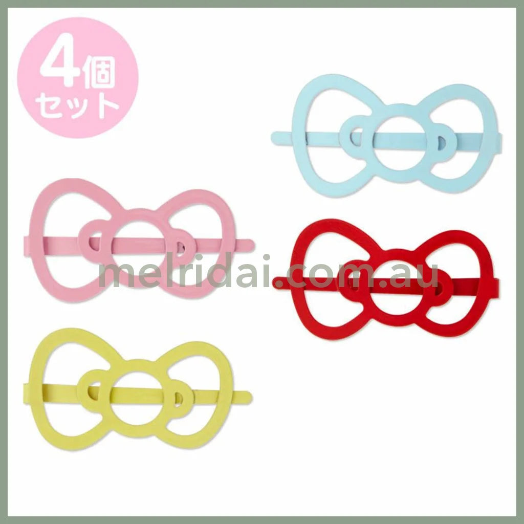 Sanriocolorful Hairpin Set Of 4 Ribbon