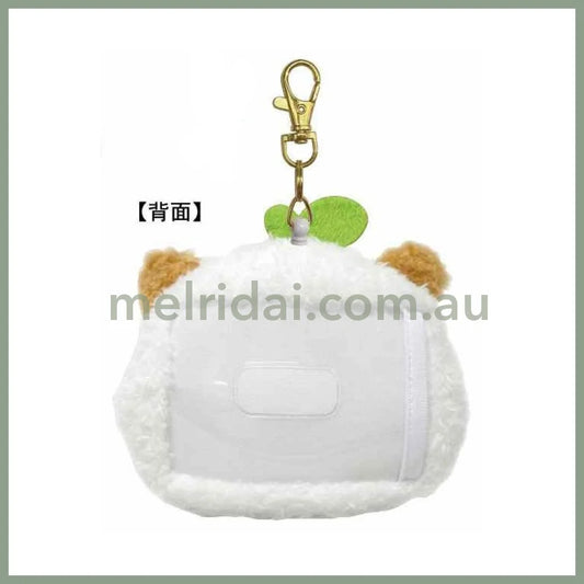 SANRIO | Corocorokuririn Face-shaped Pouch Plush Pass Case with Reel 125×95×40mm (Heart-pounding Memories Heisei Retro)