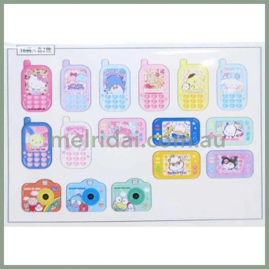 SANRIO | Die cut Flake Seal Sticker Pack B 95×126mm (Heart pounding Memories Heisei Retro Characers Mobile Style & Game