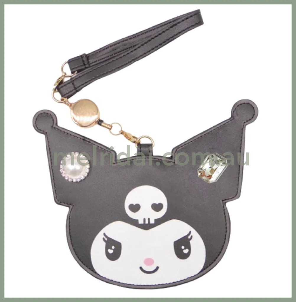 Sanrio | Die Cut Reel Pass Case 16X 15 X 1Cm (Kuromi French Girly) 日本三丽鸥 库洛米钻石 伸缩绳卡套/卡包(少女系列)