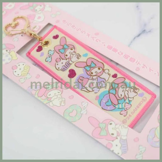 SANRIO | Double Sided Embroidery Flight Tag / LuggageTag Keychain 100x35x3.5mm (My Melody)