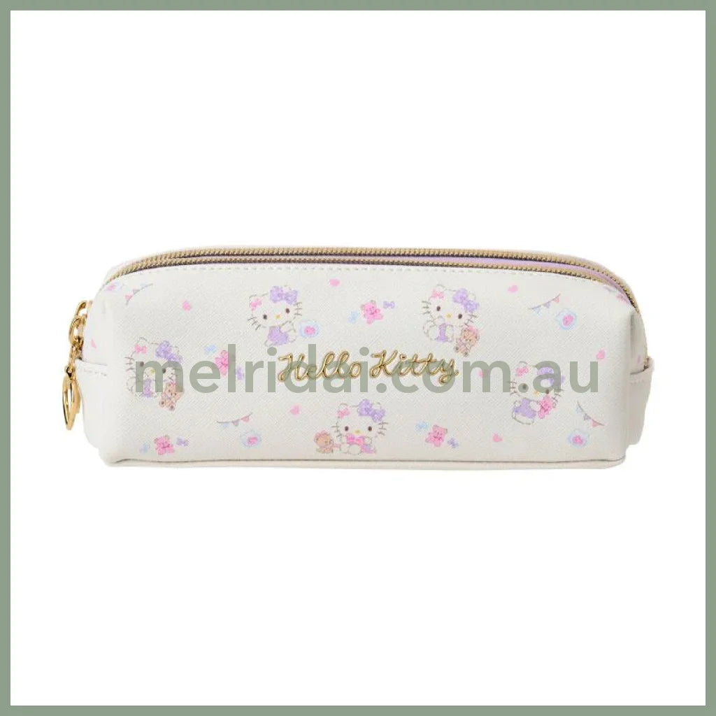 SANRIO | Double Zipper Pen Case Pencil Pouch 18.5×6×6cm (Hello Kitty)
