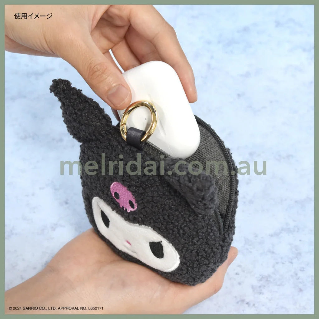 Sanrio | Earphones Multipurpose Pouch Purse W150×H105Mm 日本三丽鸥 多用零钱包/耳机包/收纳包挂件/包挂 库洛米Kuromi
