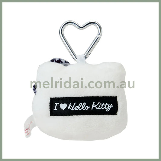 SANRIO | Face-Shaped Mascot Holder Bag Charm Black 8.4 x 8.0 x 5.2cm (I Love Hello Kitty)