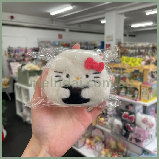 Sanrio | Fluffy Mascot Mini Pouch With Carabiner H75×W80×D40Mm (Rice Ball) 凯蒂猫Hello Kitty