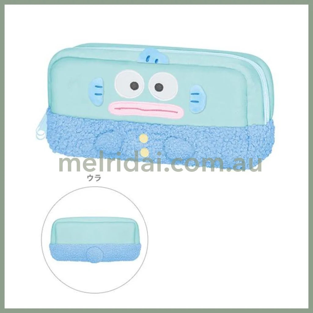 Sanrio | Fluffy Pen Case H85×W185×D50Mm (Hangyodon) 日本三丽鸥 丑鱼/人鱼汉顿 毛绒笔袋/收纳袋 卷毛毛衣款