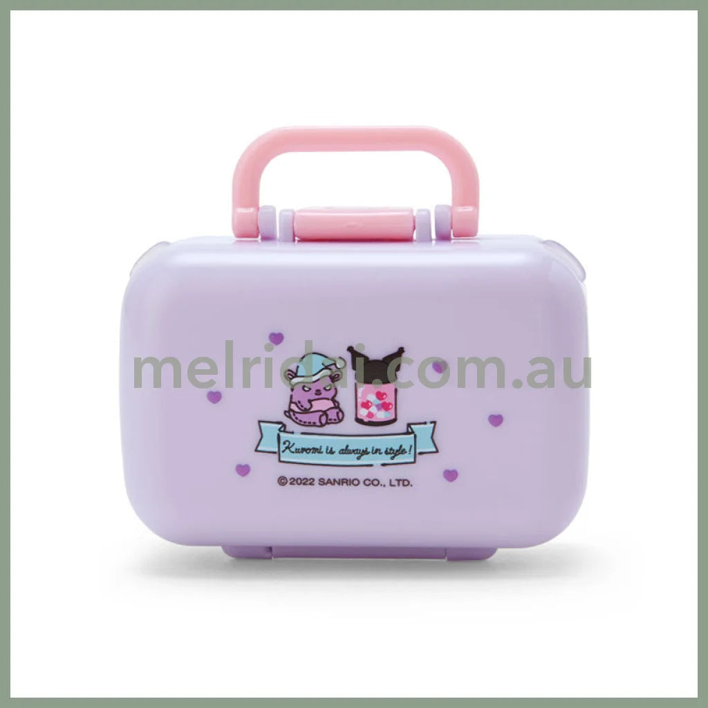 SANRIO | Foldable Compact Medicine Case 7.5×3.3×5.8cm (Kuromi)