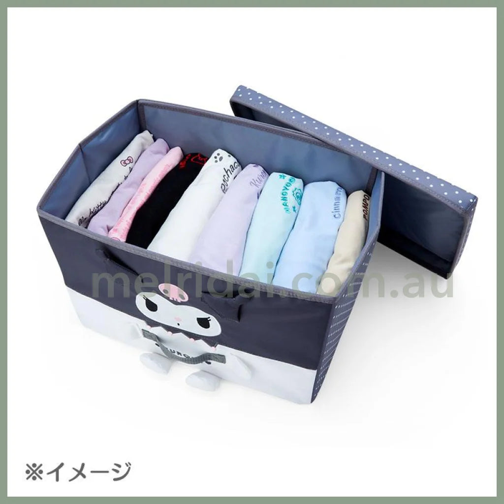 Sanrio | Folding Storage Case L 38×26×26Cm 日本三丽鸥 可折叠多用收纳/衣服收纳/脏衣娄 有提手 库洛米Kuromi