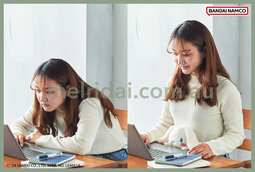 Sanrio | Funbarus Plush H265 X W150 D140Mm 日本三丽鸥 坐姿矫正毛绒玩偶/小公仔