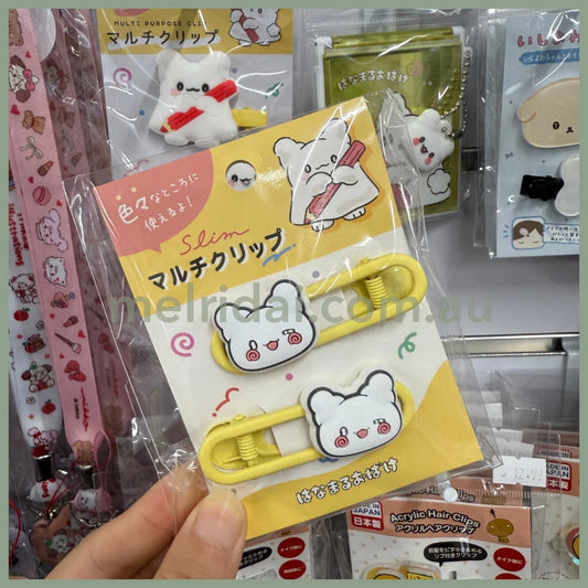 SANRIO | Hanamaruobake Slim Hair Clip Set 20×60mm (Happy)