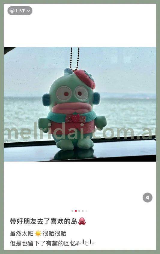 SANRIO | Hangyodon Mascot Holder Plush Keychain Bag Charm 12cm Approx. (Strawberry Cheek)