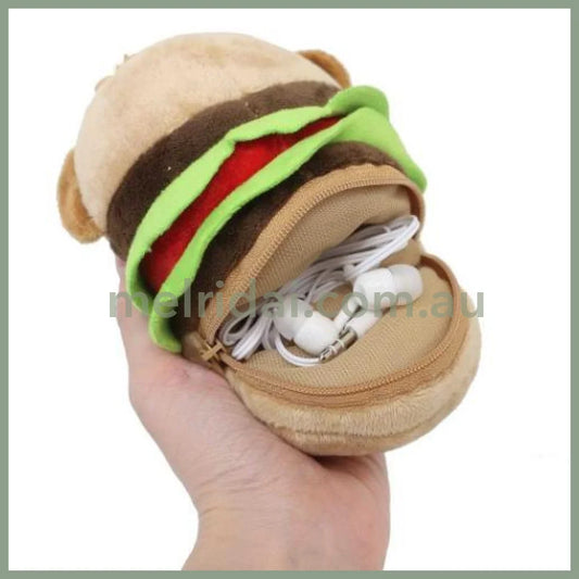 SANRIO | Hangyodon Mini Pouch Die-Cut Pouch Bag Charm Keychain H10×φ9cm (Burger)