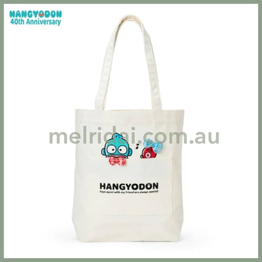 SANRIO | Hangyodon Tote Bag 38×11×37cm (40th Anniversary Happy Life)