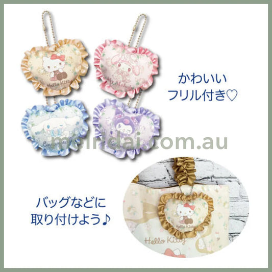 Sanrio | Heart Mascot Plush Keychain H8.5×W10×D3Cm 日本三丽鸥 花边爱心挂件/包挂/钥匙链