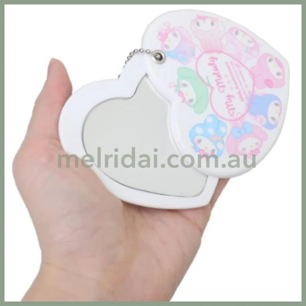 SANRIO | Heart-shaped Mirror Keychain 80×75×7mm (My Melody 50th Anniversary)