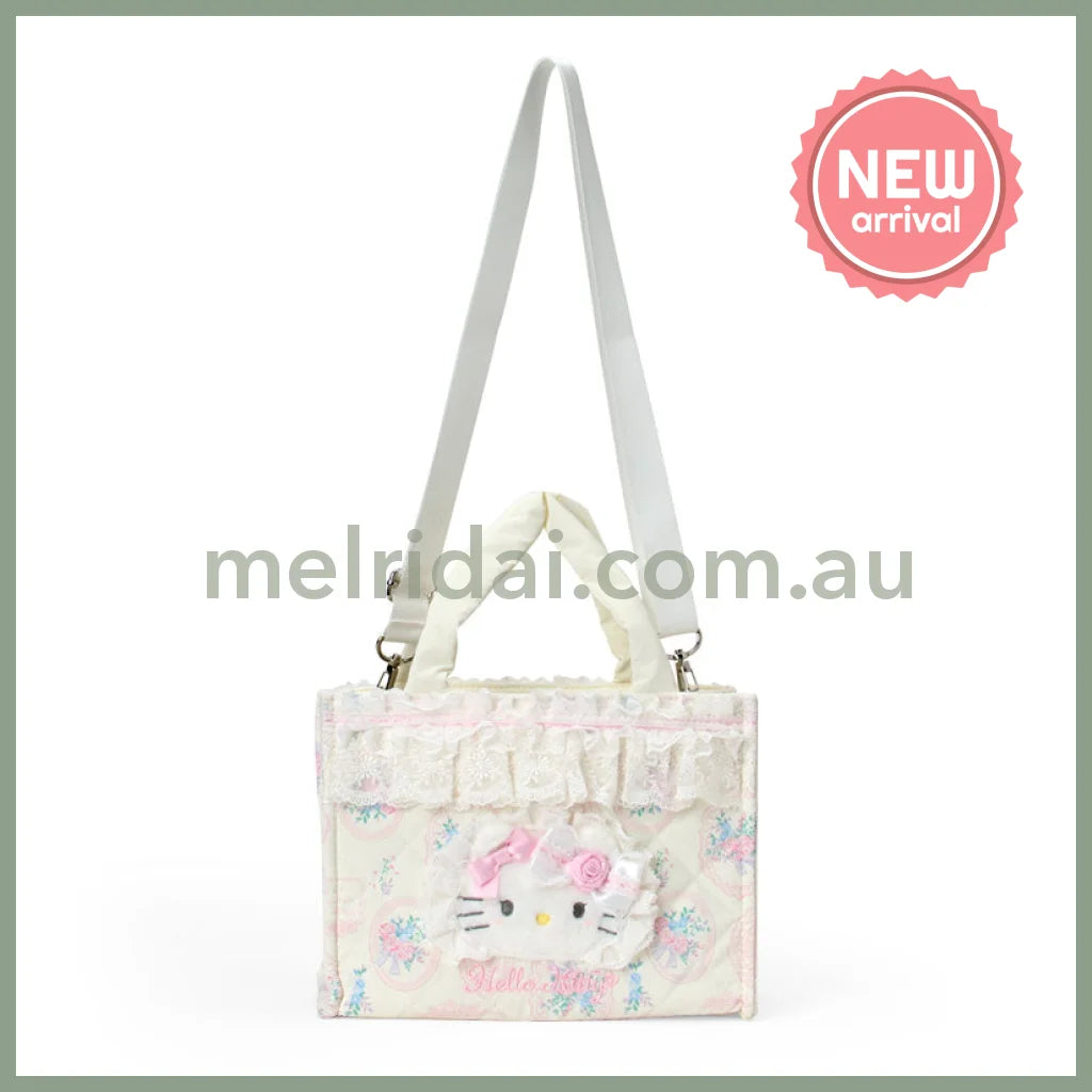 SANRIO | Hello Kitty 2 Way Tote Bag 230×110×175mm (White Frill Design)