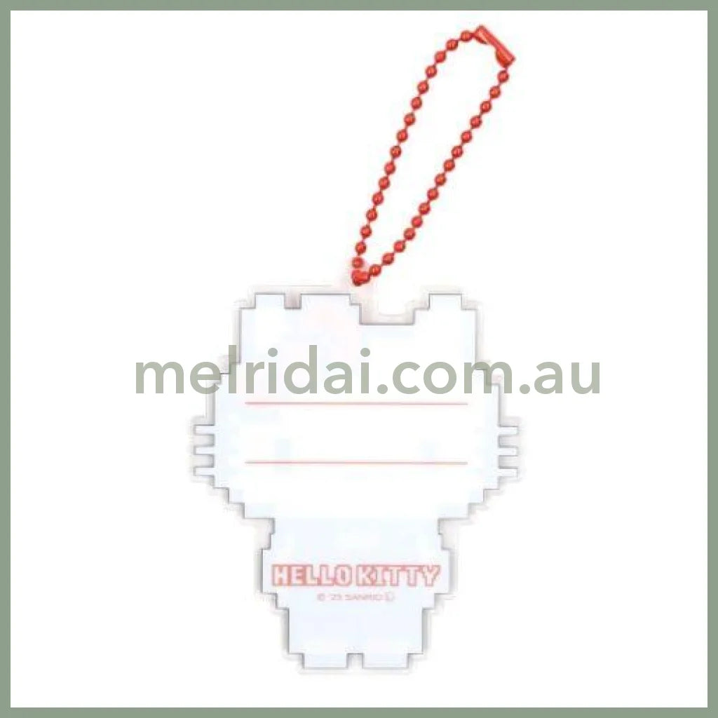 Sanrio | Hello Kitty 50Th Anniversary Acrylic Name Tag Keychain (Pixel Art)