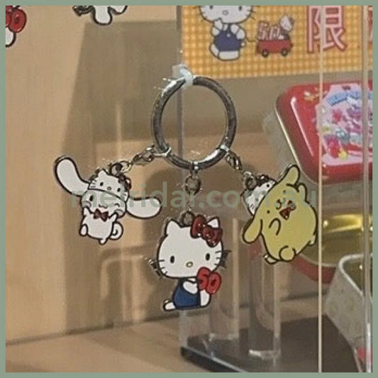 Sanrio | Hello Kitty 50Th Anniversary And Friends Mental Keychain (Hello Kitty & Cinnamoroll Pom