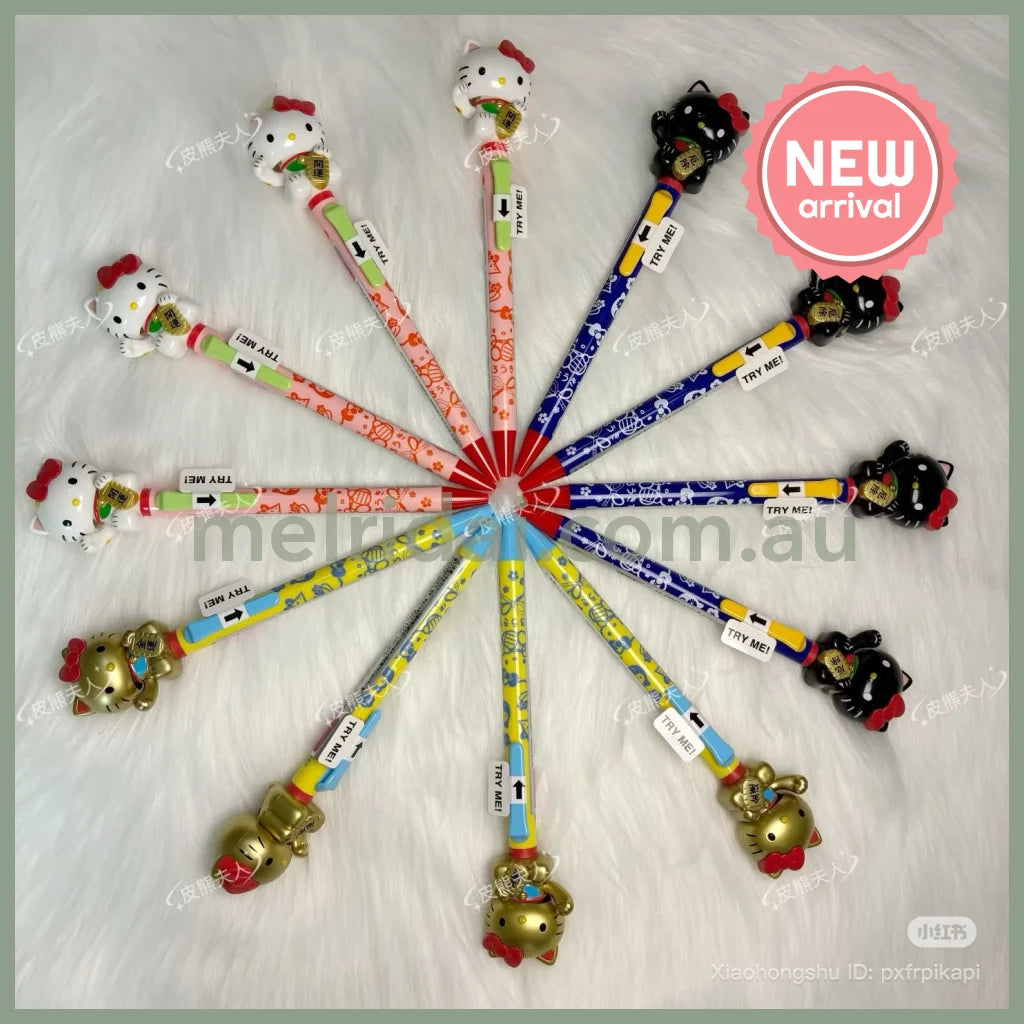 SANRIO | Hello Kitty Action Mascot Ballpoint Pen 0.7mm Black 30×170mmΦ10.5mm (Maneki Lucky Cat White)