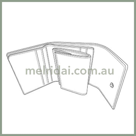 SANRIO | Hello Kitty Box Coin Tri-Fold Wallet Sunburn W100×H90×D30mm (Ivory Tan Series)