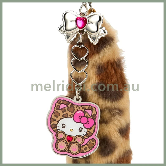 SANRIO | Hello Kitty Brown Dangling Tail Mascot Strap 40×40×130mm (Leopard Gal Cat)