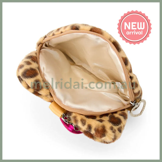 SANRIO | Hello Kitty Brown Face-shaped Pouch Bag Charm 130×20×110mm (Leopard Gal Cat)