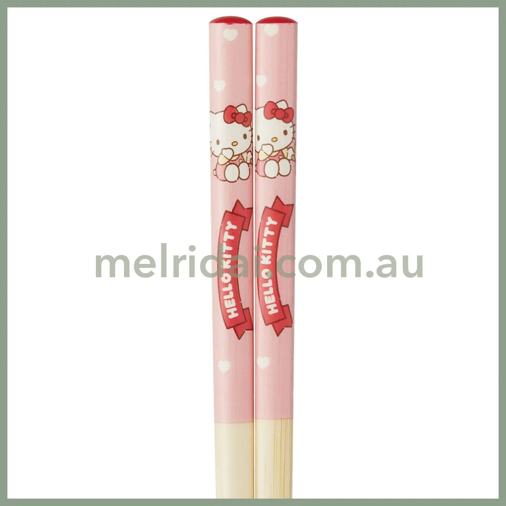 SANRIO | Hello Kitty Ceramic Bowl 600ml and Bamboo chopsticks Set 21cm (Bowl - Dishwasher Safe)