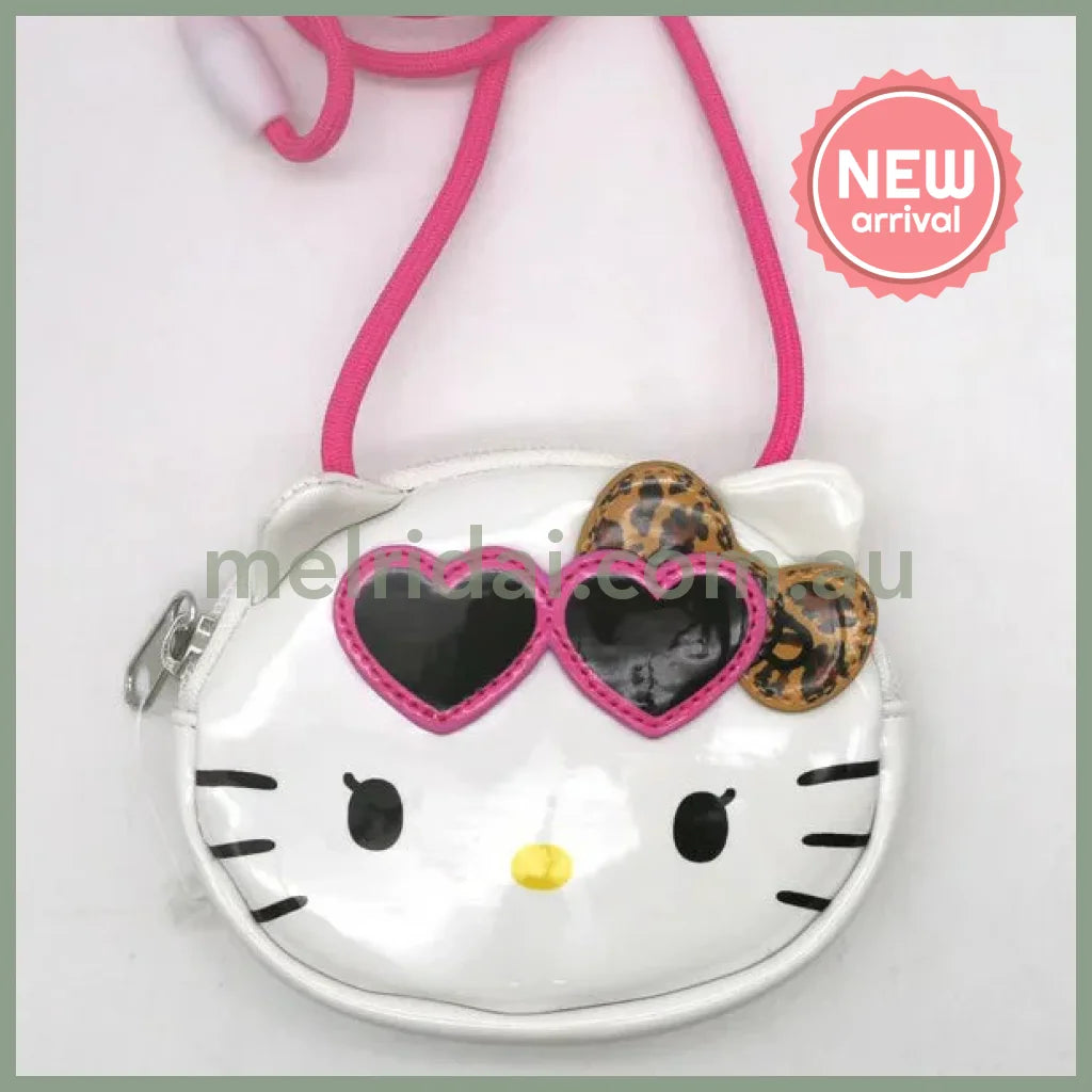 SANRIO | Hello Kitty Coin Case Shoulder Bag Tanned Kitty Ribbon Leopard H90 x W110 x D25mm