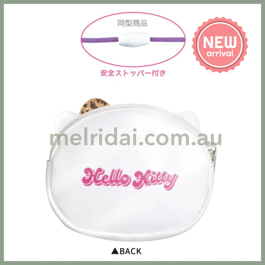 SANRIO | Hello Kitty Coin Case Shoulder Bag Tanned Kitty Ribbon Leopard H90 x W110 x D25mm