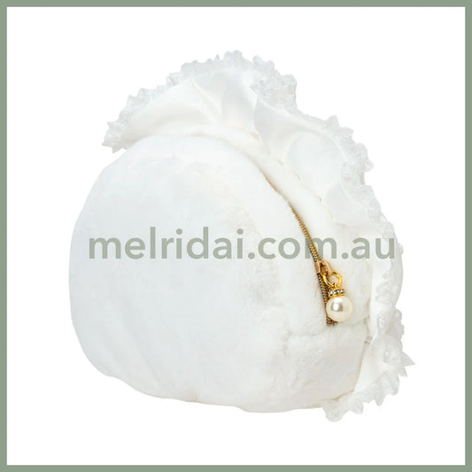 SANRIO | Hello Kitty Face-shaped Pouch 240×80×150mm (White Frill Design)