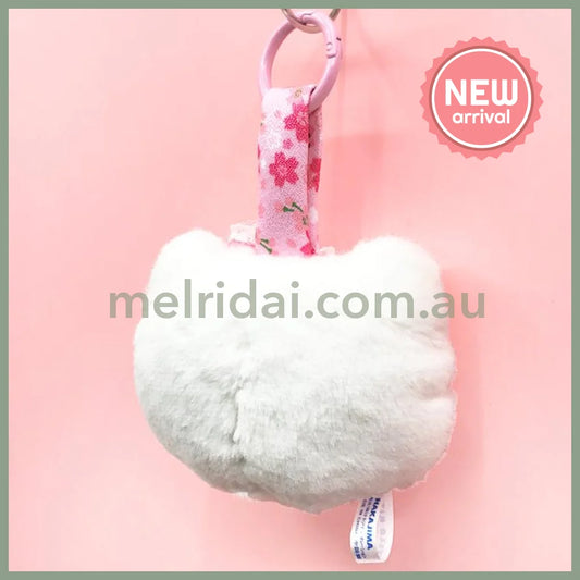 SANRIO | Hello Kitty Face Tag Mascot Holder Plush Keychain 60x110x90mm (Sakura Kimono)