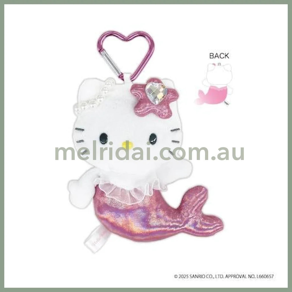 SANRIO | Hello Kitty Fantasy Dark Pink Plush Mascot Keychain Bag Charm H130×W125×D55mm Vol.2 (Mermaid)