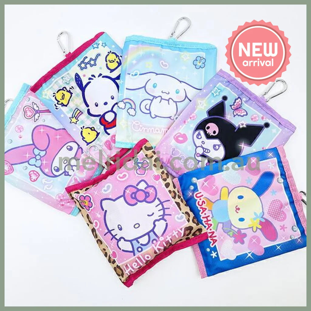 SANRIO | Hello Kitty Foldable Tote Bag With Pouch Carabiner (Heart pounding Memories Heisei Retro)