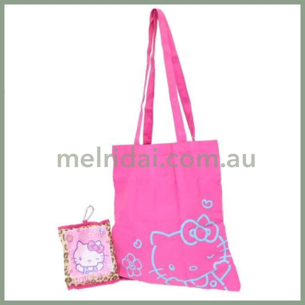 SANRIO | Hello Kitty Foldable Tote Bag With Pouch Carabiner (Heart pounding Memories Heisei Retro)