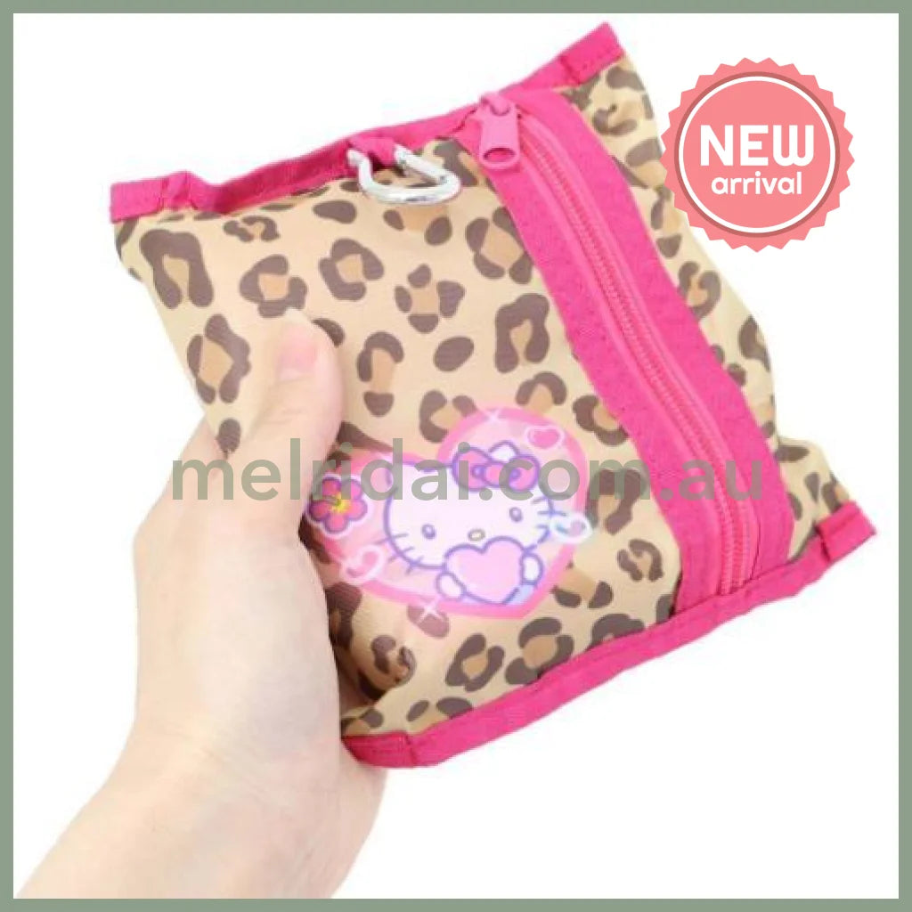 SANRIO | Hello Kitty Foldable Tote Bag With Pouch Carabiner (Heart pounding Memories Heisei Retro)