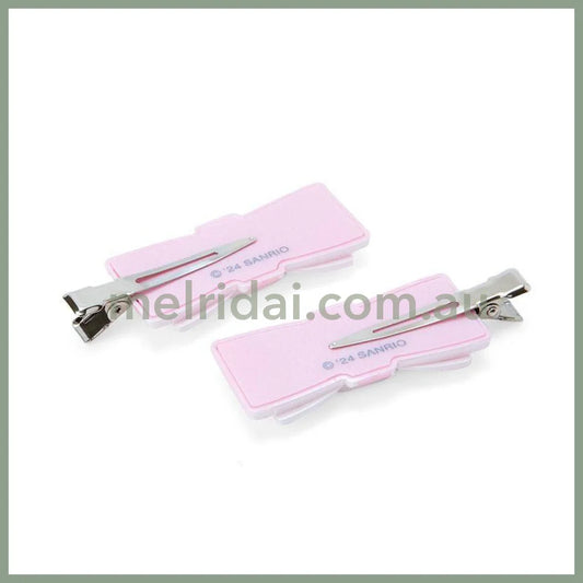 SANRIO | Hello Kitty Hair Clip 2pcs Set 5 x 2 x 1cm (Quilt Ribbon)