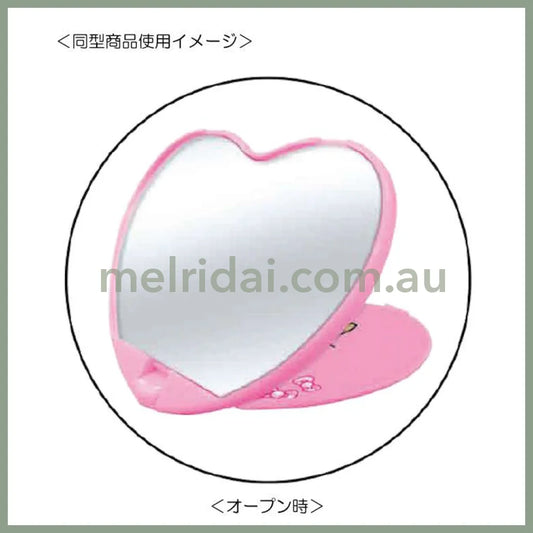 SANRIO | Hello Kitty Heart Mirror Tan Kitty Leopard Pink (H85×W108×D5mm)